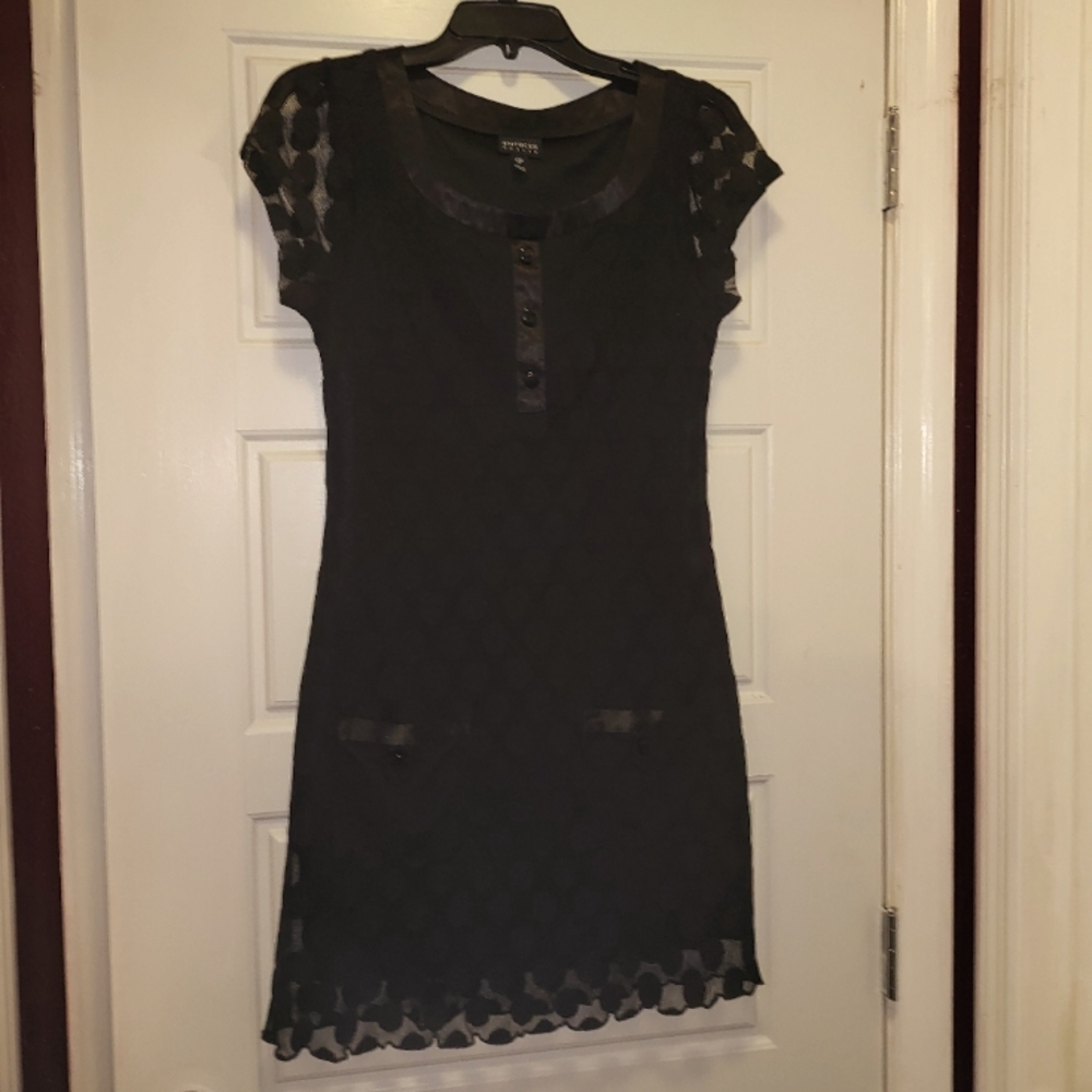 Black lacey polka dot dress